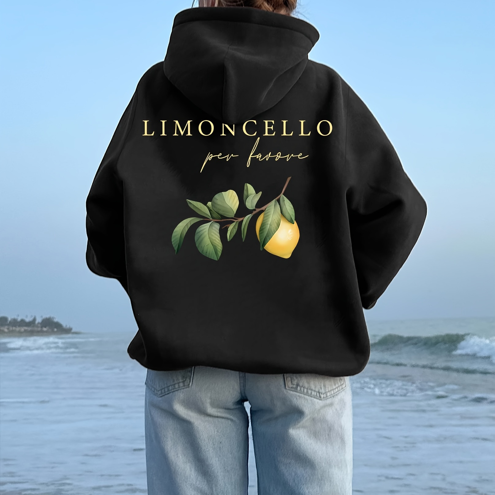 

Women's Limoncello Hoodie - 100% Polyester Casual Knit Fabric Sweatshirt With Hood, Fall/winter Collection