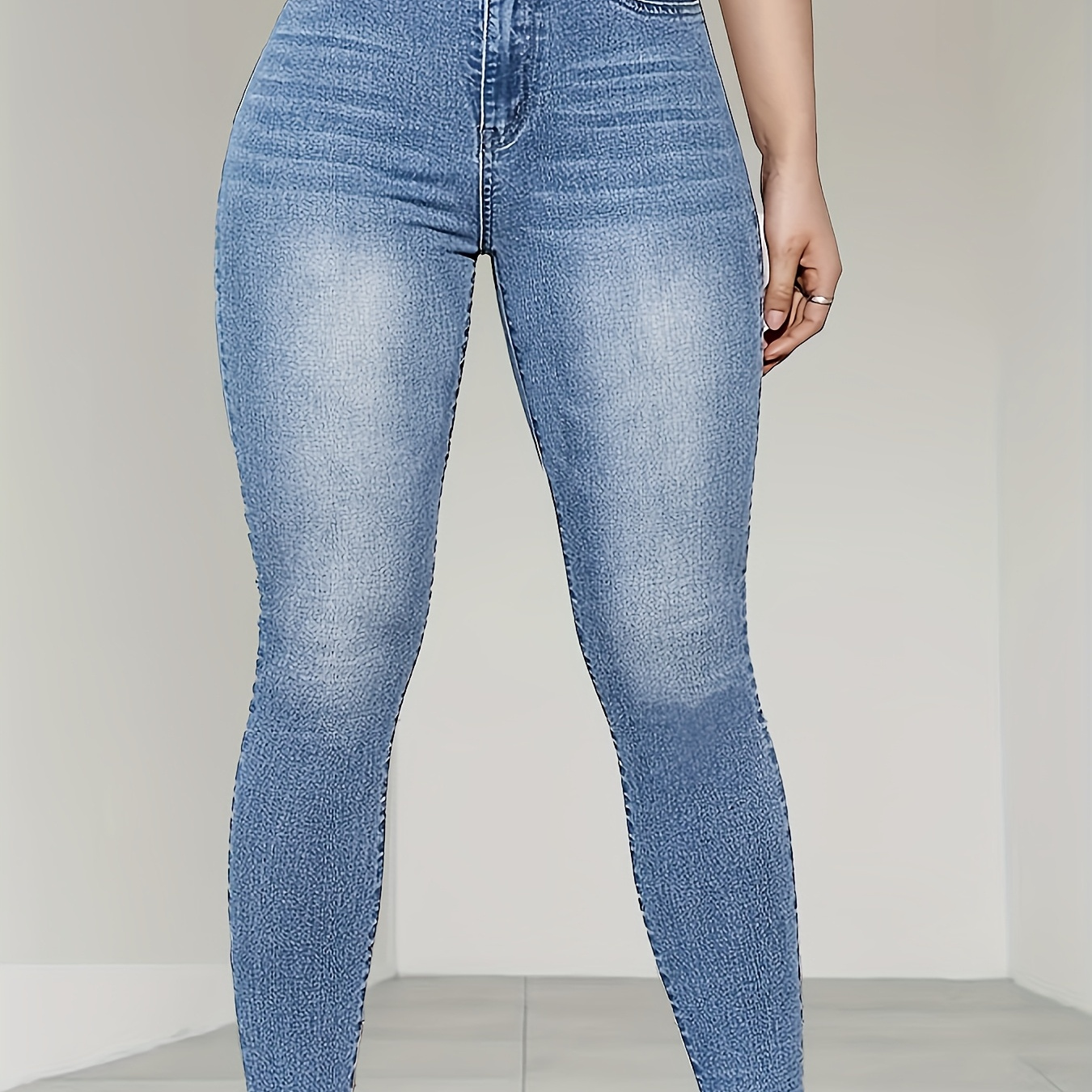 

Plus-size Blue Denim Stylish Skinny Jeans