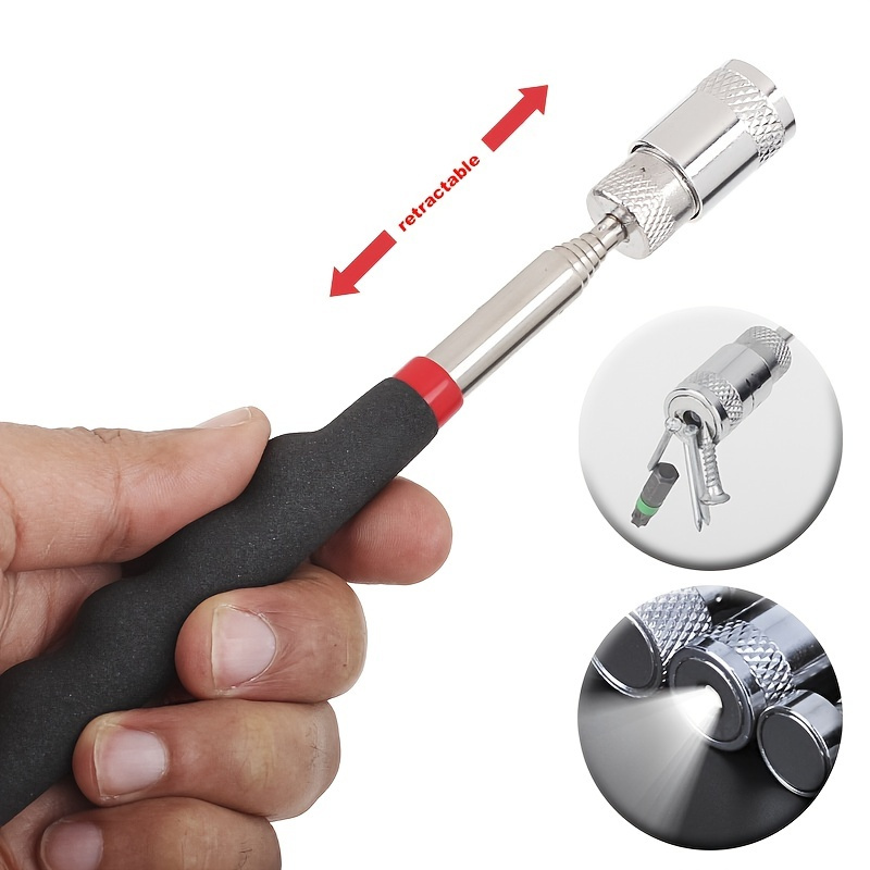 2 pc. TELESCOPIC LED LIGHTED LIGHT UP FLEXIBLE MAGNETIC SMALL PARTS PICK UP  TOOL STICK, Jikkolumlukka 