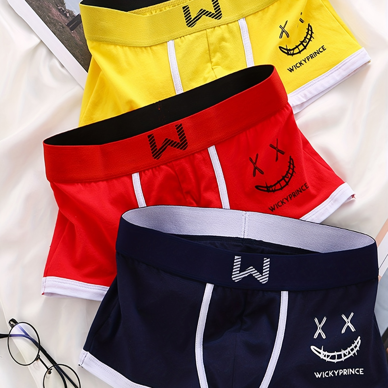 Right on Red - Men's Logo Boxer (Small, Yellow) at  Men's Clothing  store