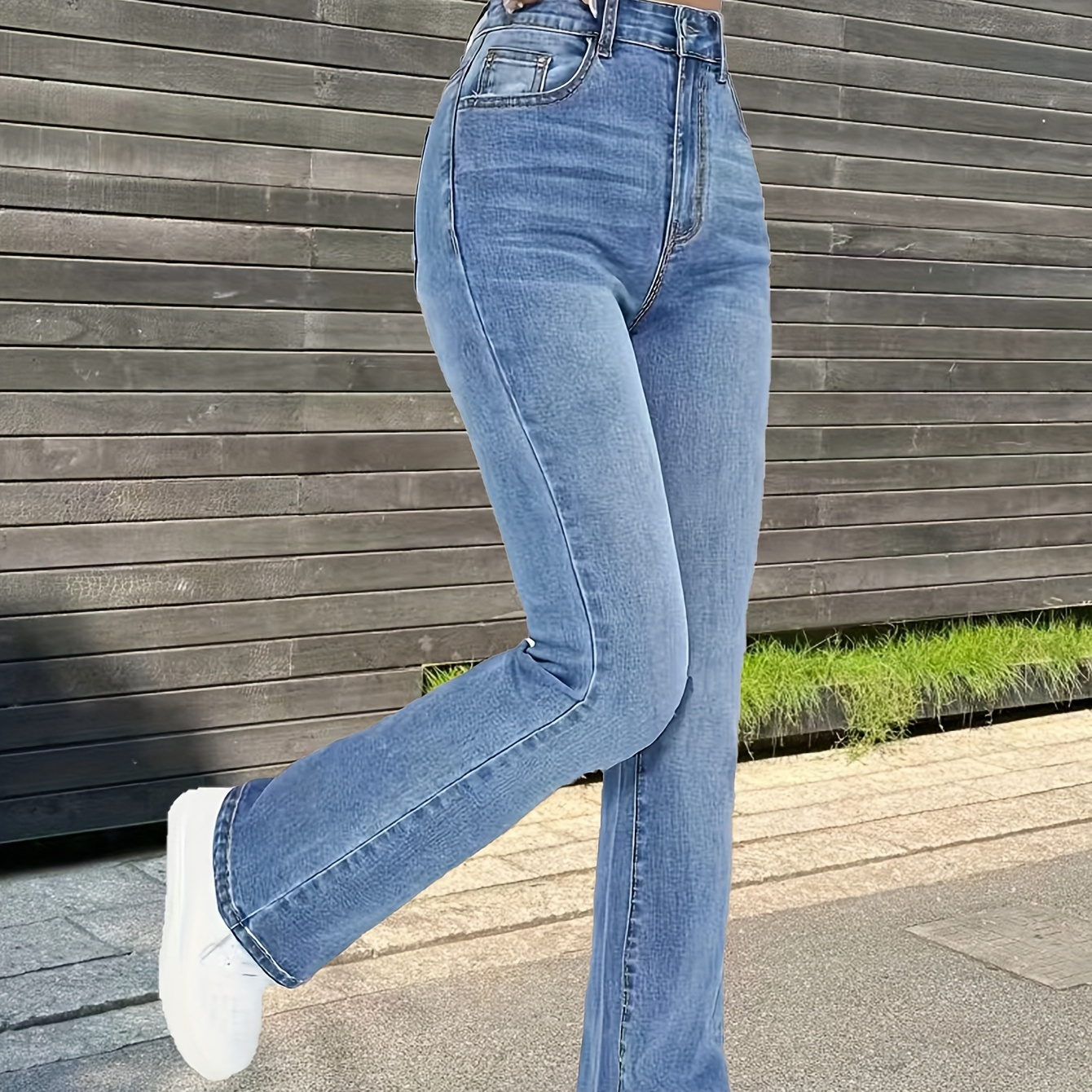 

High-waisted Bootcut Jeans For Women, Stretchy Denim Flare Pants, Elegant Style, Butt-lifting, Casual Fashion, Versatile Wardrobe Essential