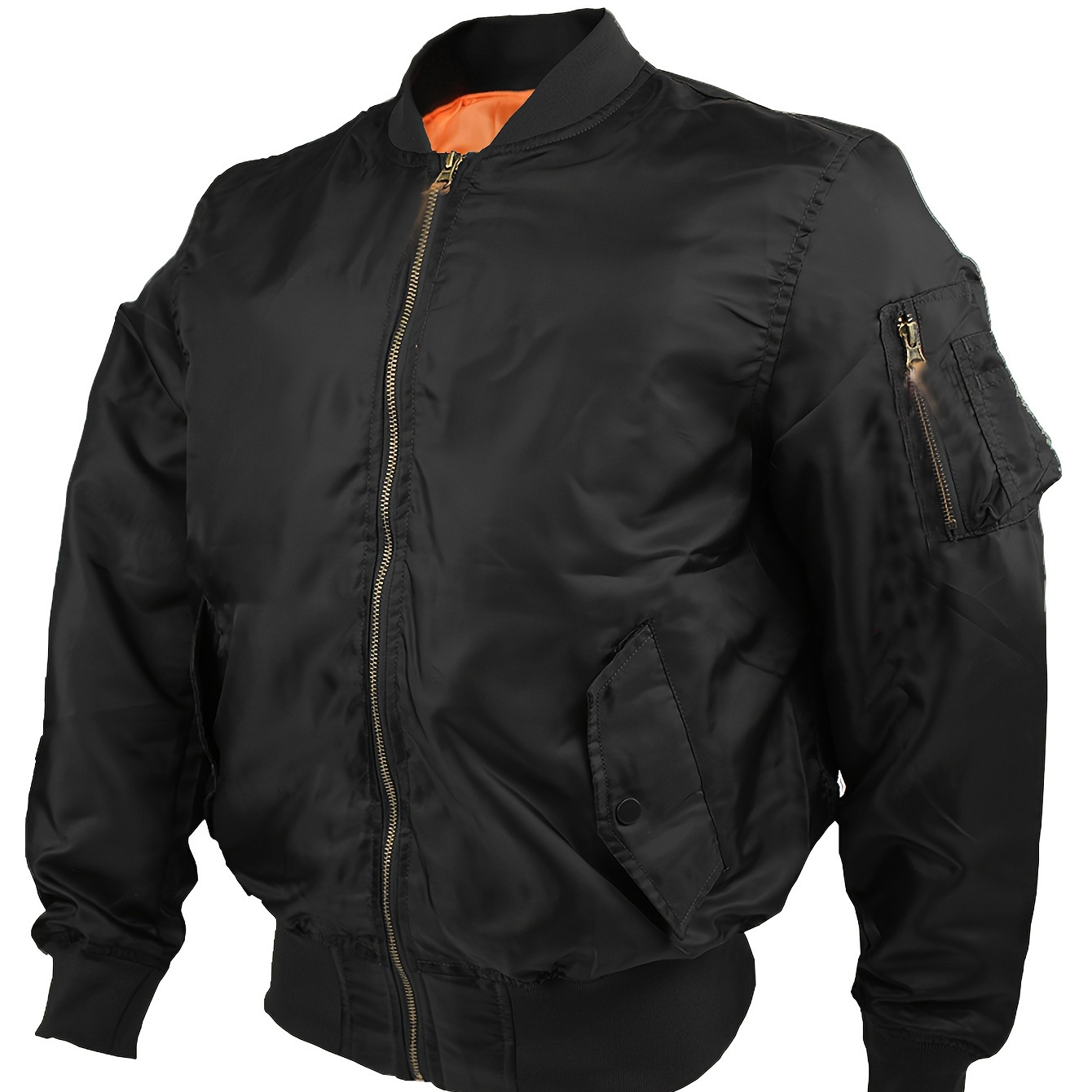 

Men's Solid Collar Jacket With Zip