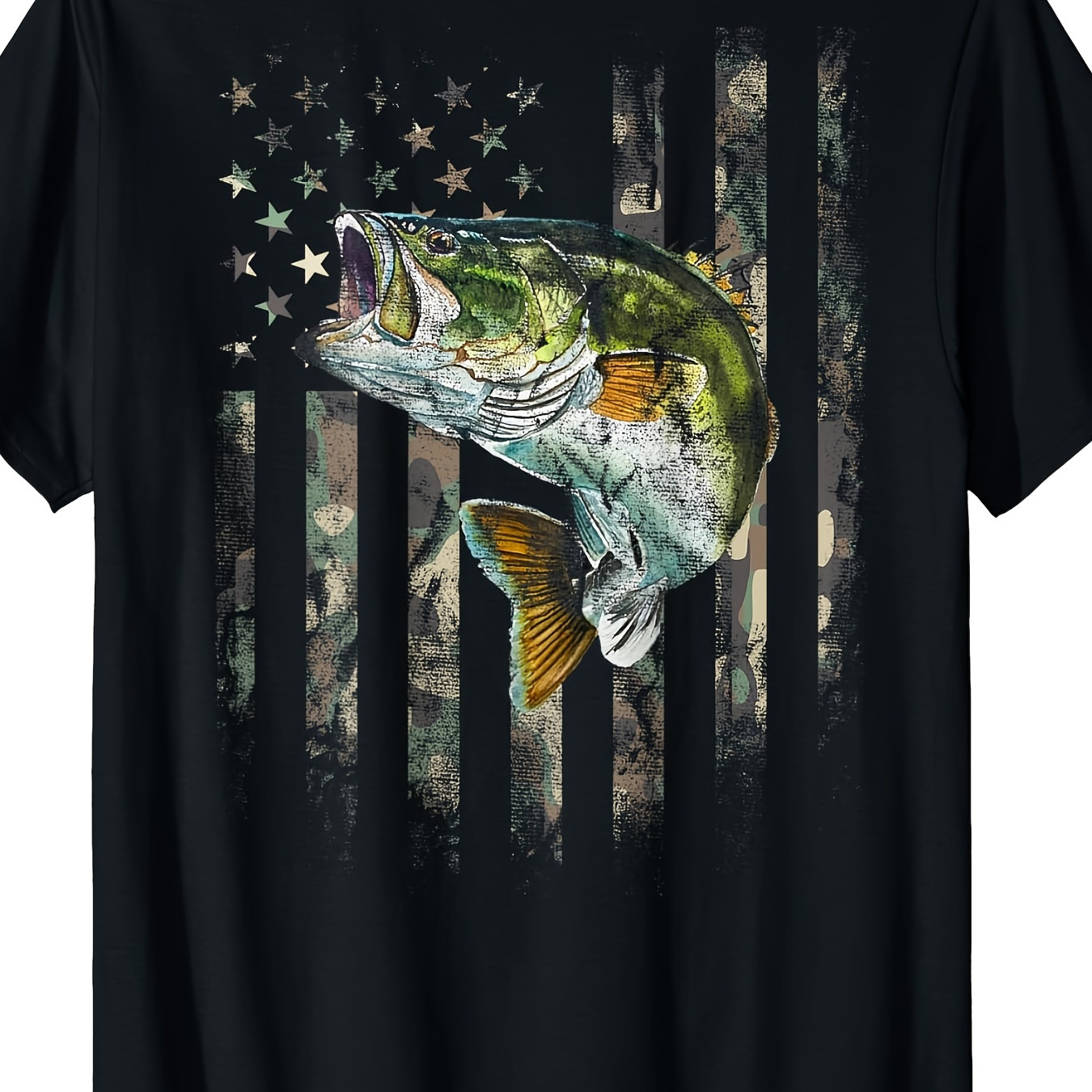 

American Flag (back Printing) Camouflage Fishing T-shirt