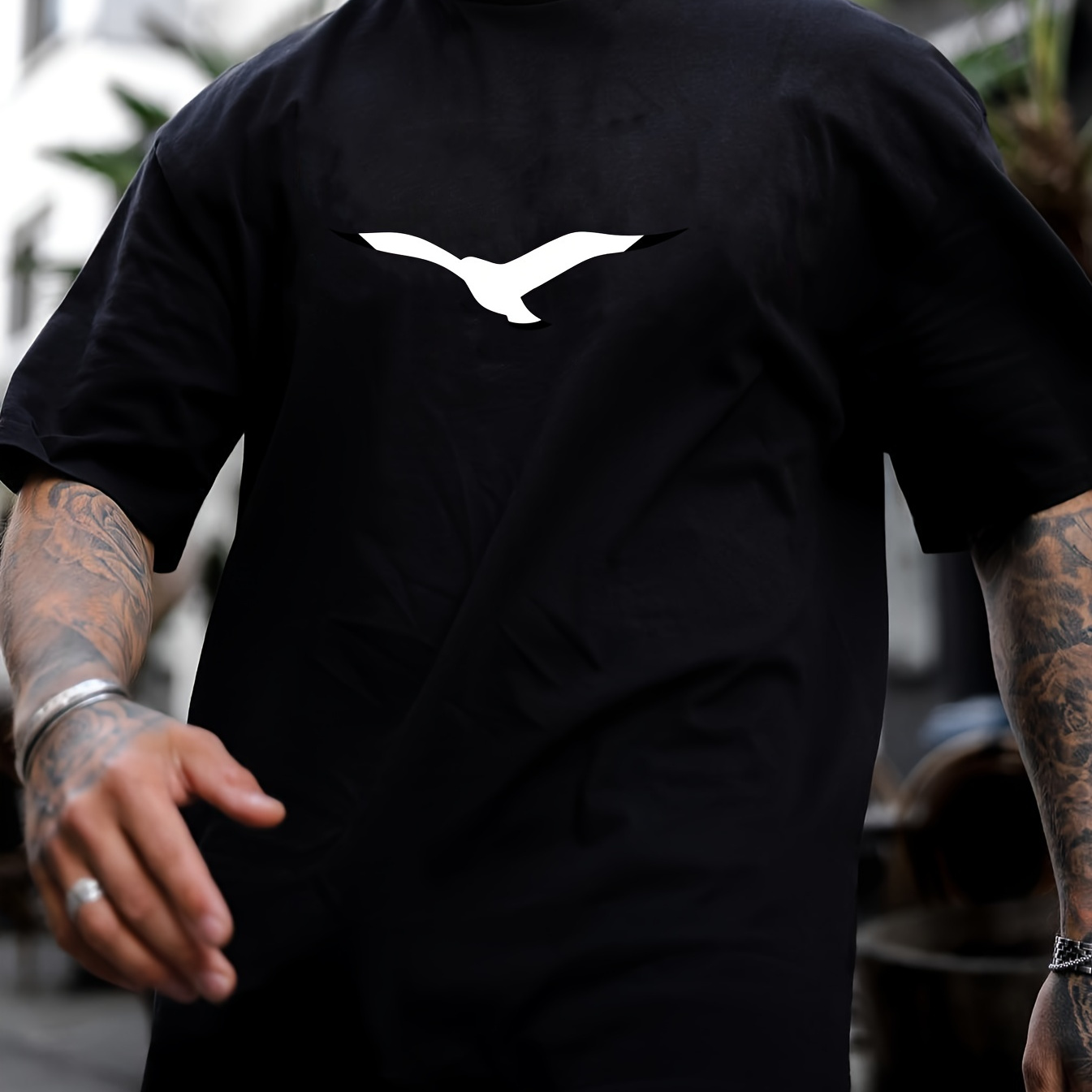

Seagull Print T Shirt, Tees For Men, Casual Short Sleeve T-shirt For Summer