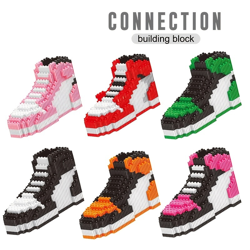 

Mini Building Block Basketball Shoes Model Toy Sneakers Build-bricks Set Diy Assembly For Boys Gifts Blocks Toy