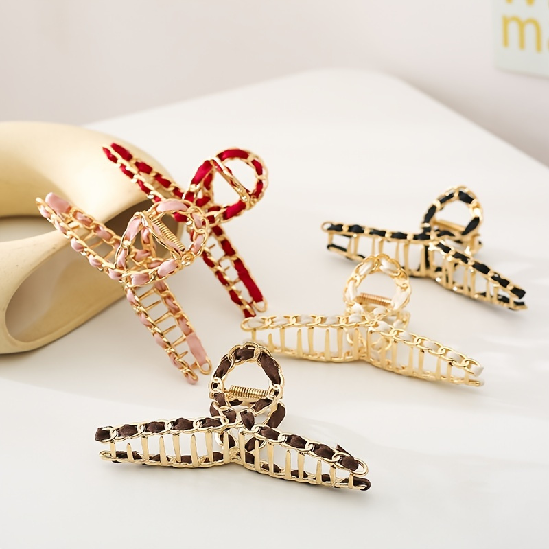 11.5CM Extra Big Metal M Desige Diamonds Tassel Chain Hair Claws