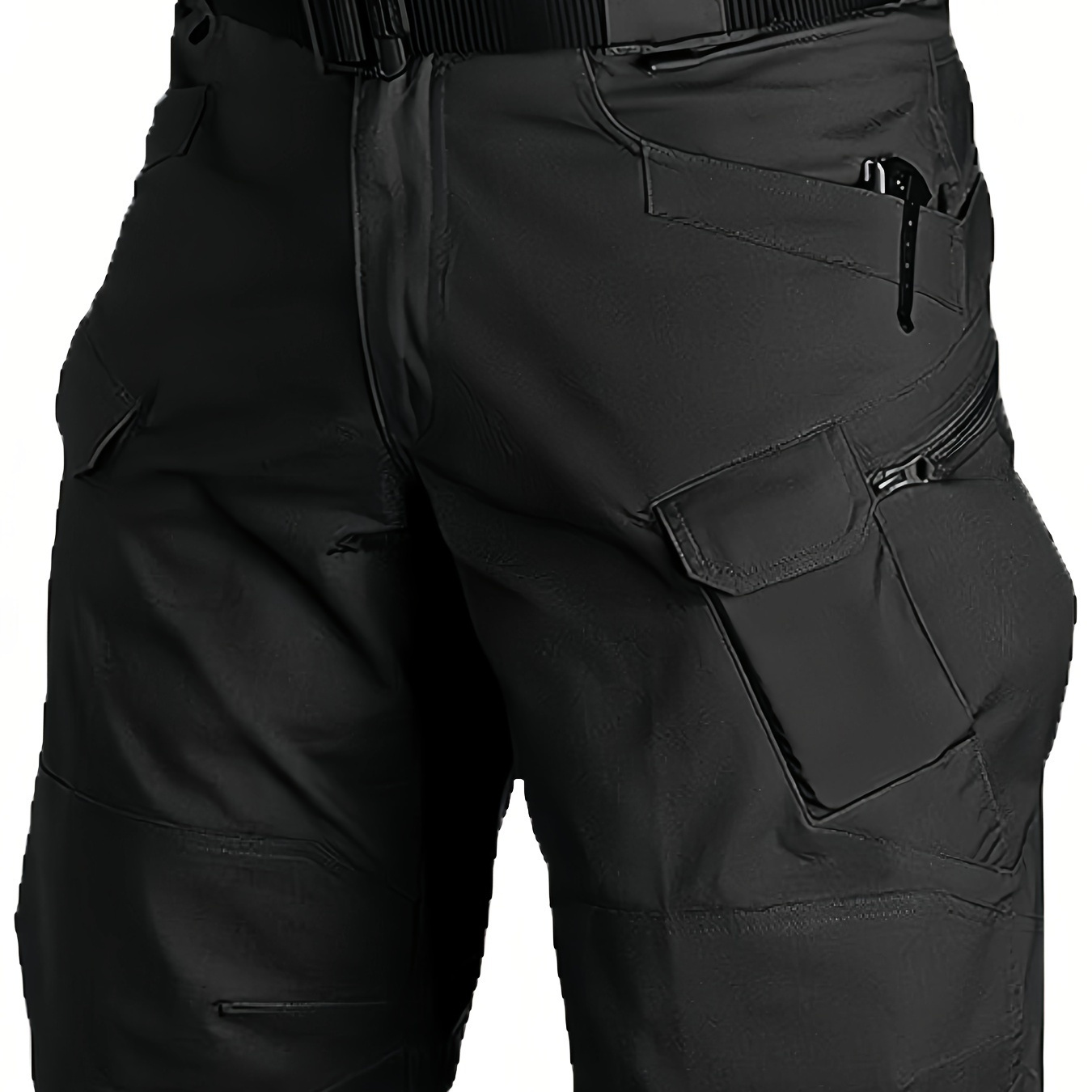 

Multi-pocket Tactical Cargo Shorts For Men - Lightweight, Quick-dry, Breathable, Water-resistant, Outdoor Hiking, Fishing, Combat, Casual Work Shorts With Adjustable Waistband And Zipper Closures