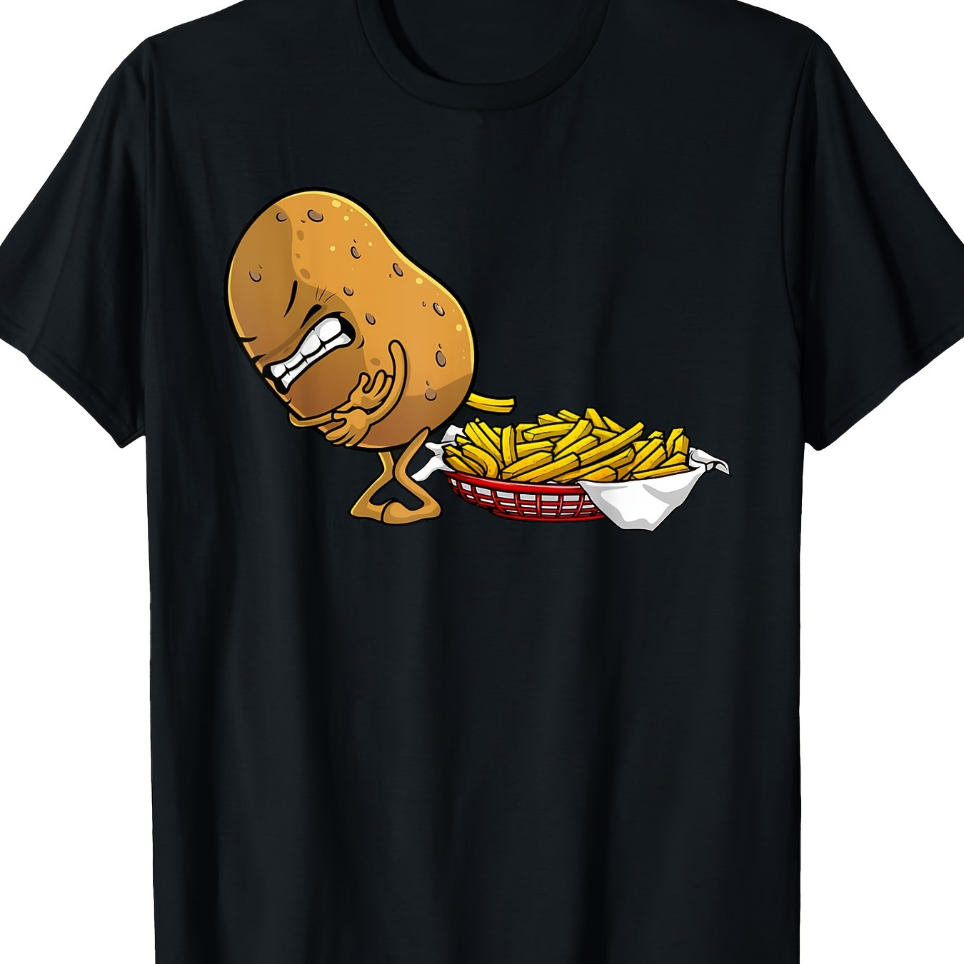 

Funny French Fries Designs For Men Women Potato Food T-shirt, Men's T-shirt, 220g