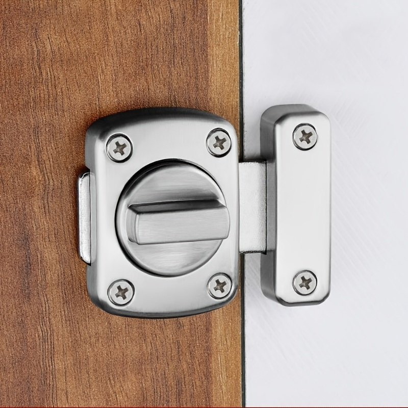 Metal Lock Latch for Lock the Toilet Blue Door Stock Image - Image of  interior, clean: 108783601