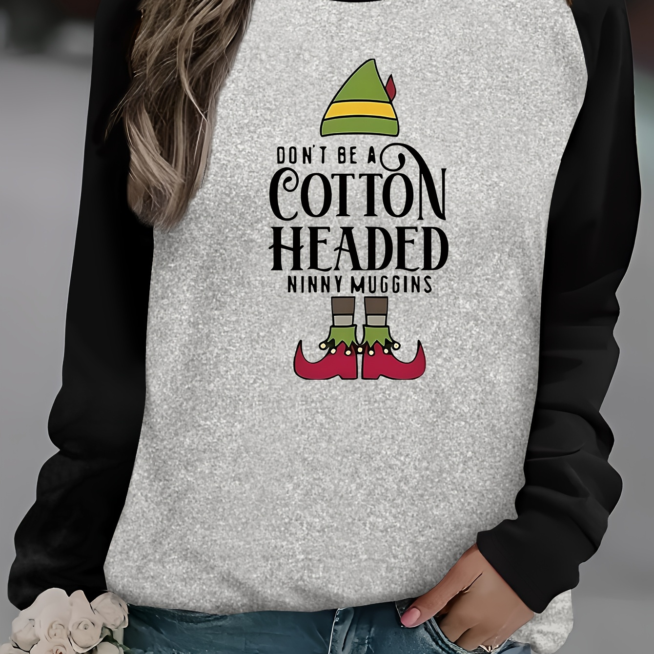 

[1pc Christmas-themed Long Sleeve T-shirt] 1pc Christmas-themed Long Sleeve T-shirt, Casual Round Neck Knit Top With Embroidered , Polyester , Regular Length - All