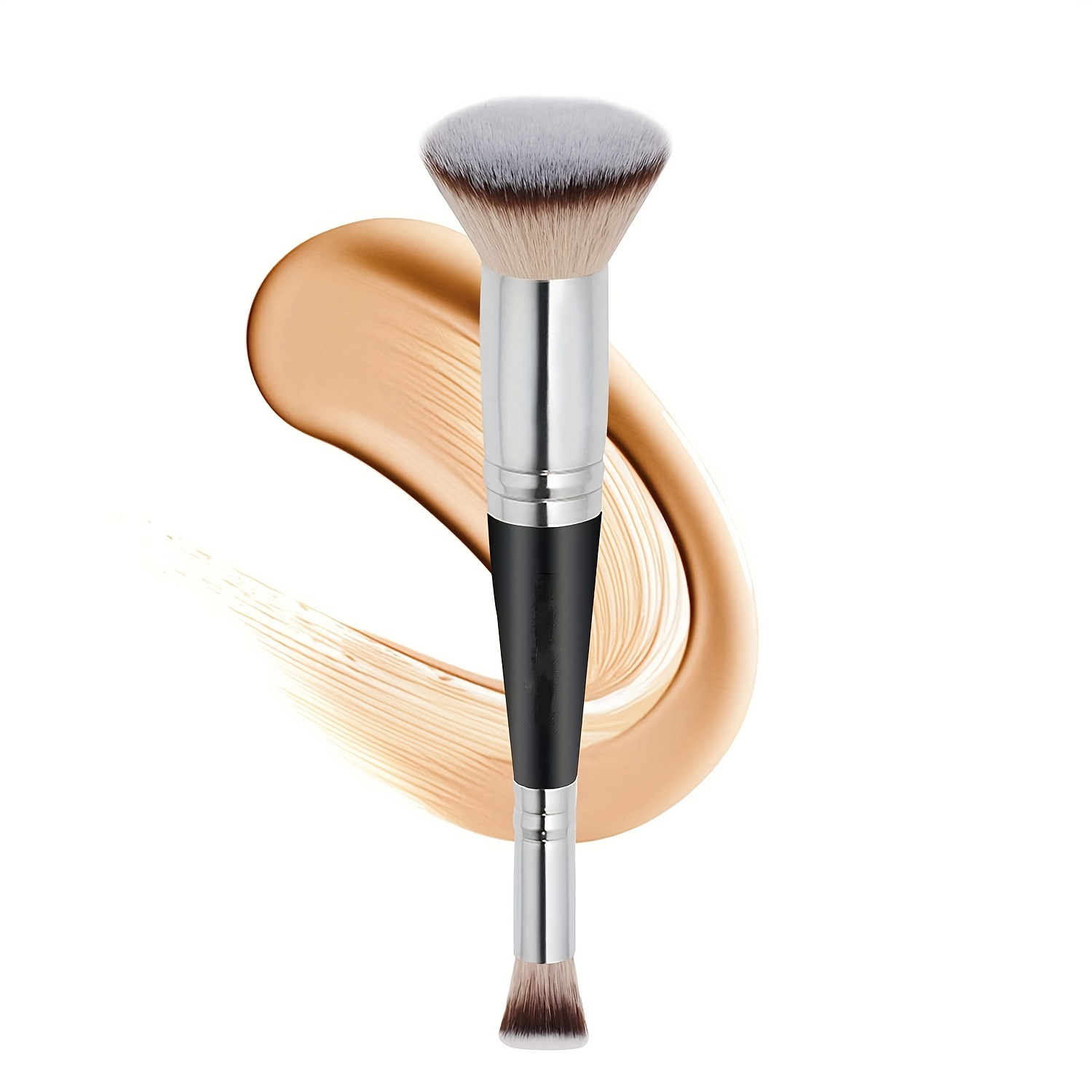 

Premium Dual-ended Foundation Brush For Flawless Makeup Application - Perfect For Liquid, Cream, And Powder - Ideal For Concealer And Blending