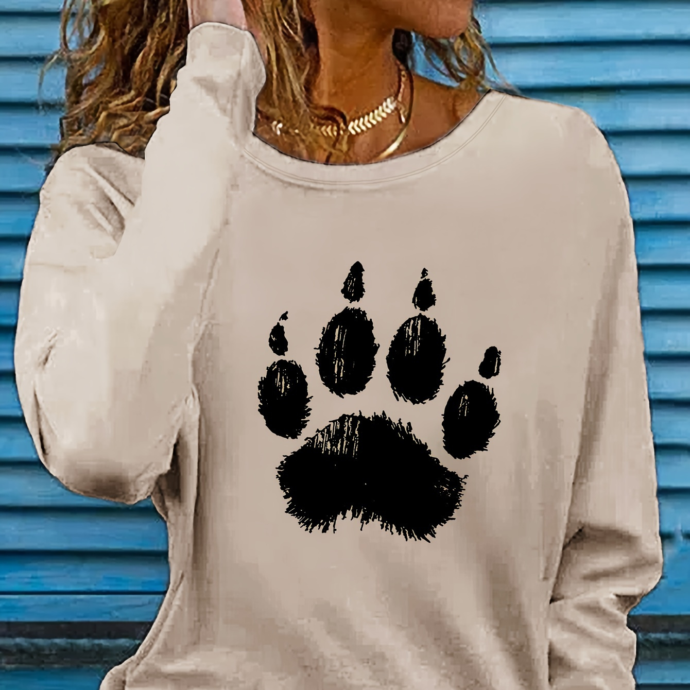 

Chic Long Sleeve T-shirt For Women - Crew Neck, Casual Fit, Spring & Fall