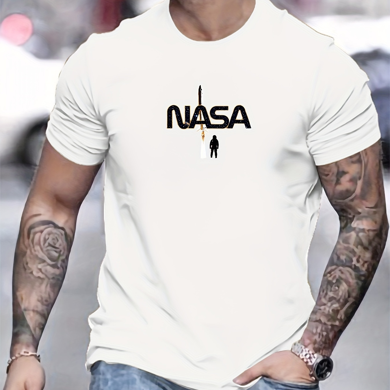 

Nasa, Tees For Men, Cool Casual Short Sleeve T-shirt For Summer And Spring