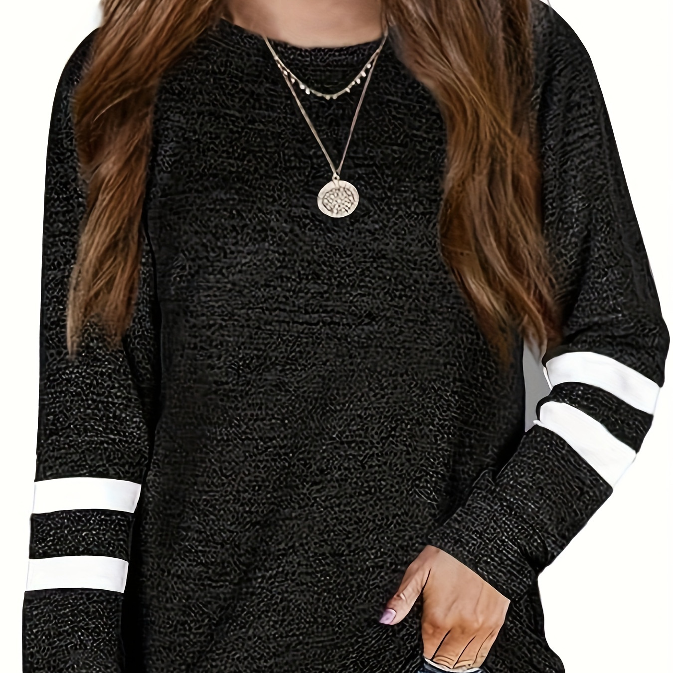 

Girls Shirts Casual Long Sleeve Crewneck Loose Striped Sweatshirts Pullover Tops