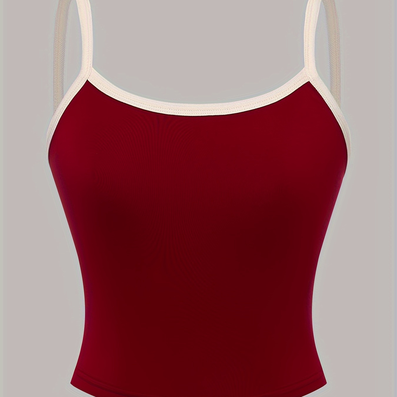 

Colorblock Contrast Trim Cami Top, Casual Sleeveless Spaghetti Strap Top, Women's Clothing