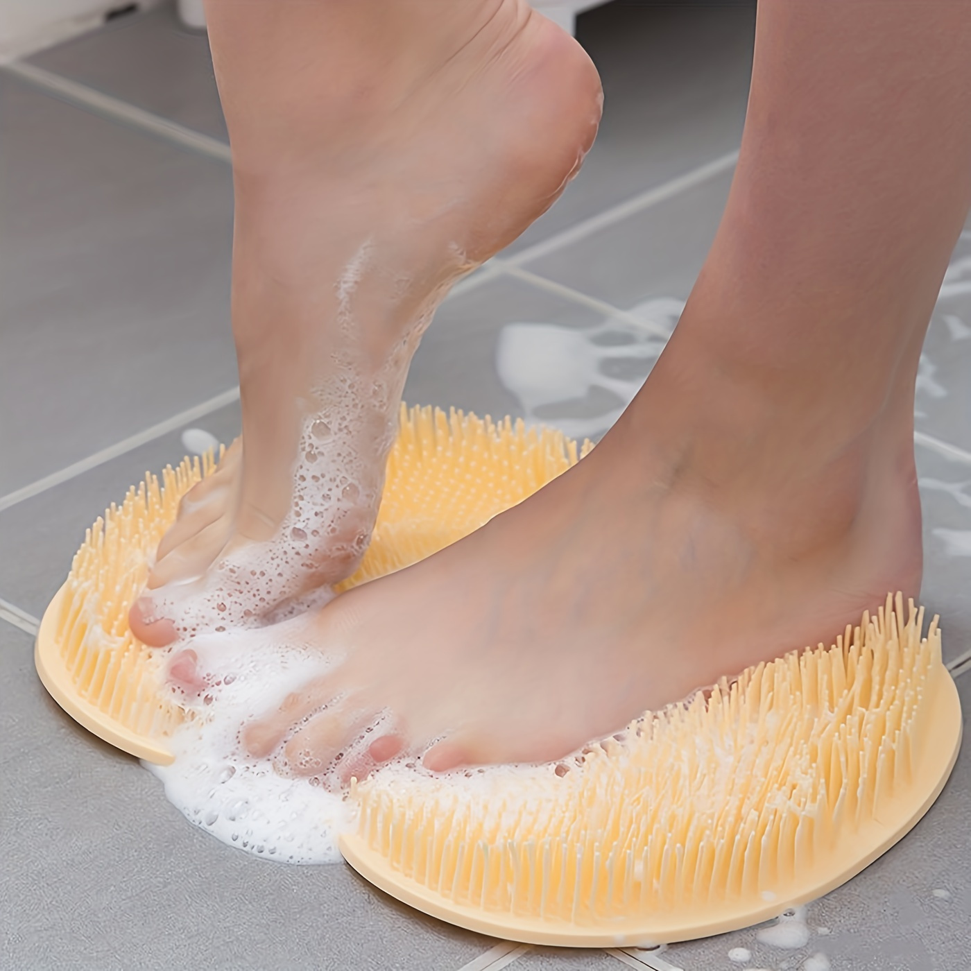 Non-slip Silicone Shower Foot And Back Scrubber Mat For Exfoliating Dead  Skin - Soft And Massaging Bathroom Accessory Bathroom Accessories - Temu