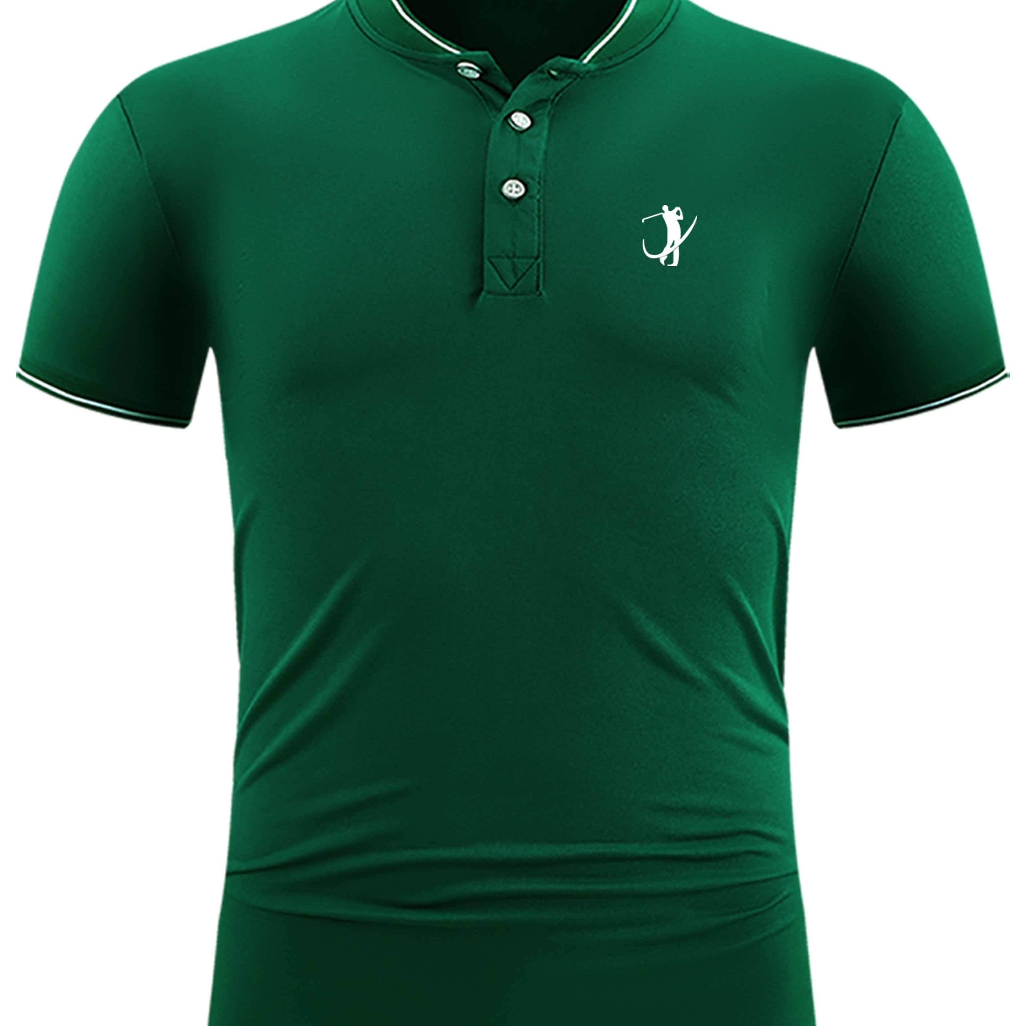 

Men's Golf Shirt, Golfing Print Short Sleeve Breathable Tennis Shirt, Business Casual, Moisture Wicking