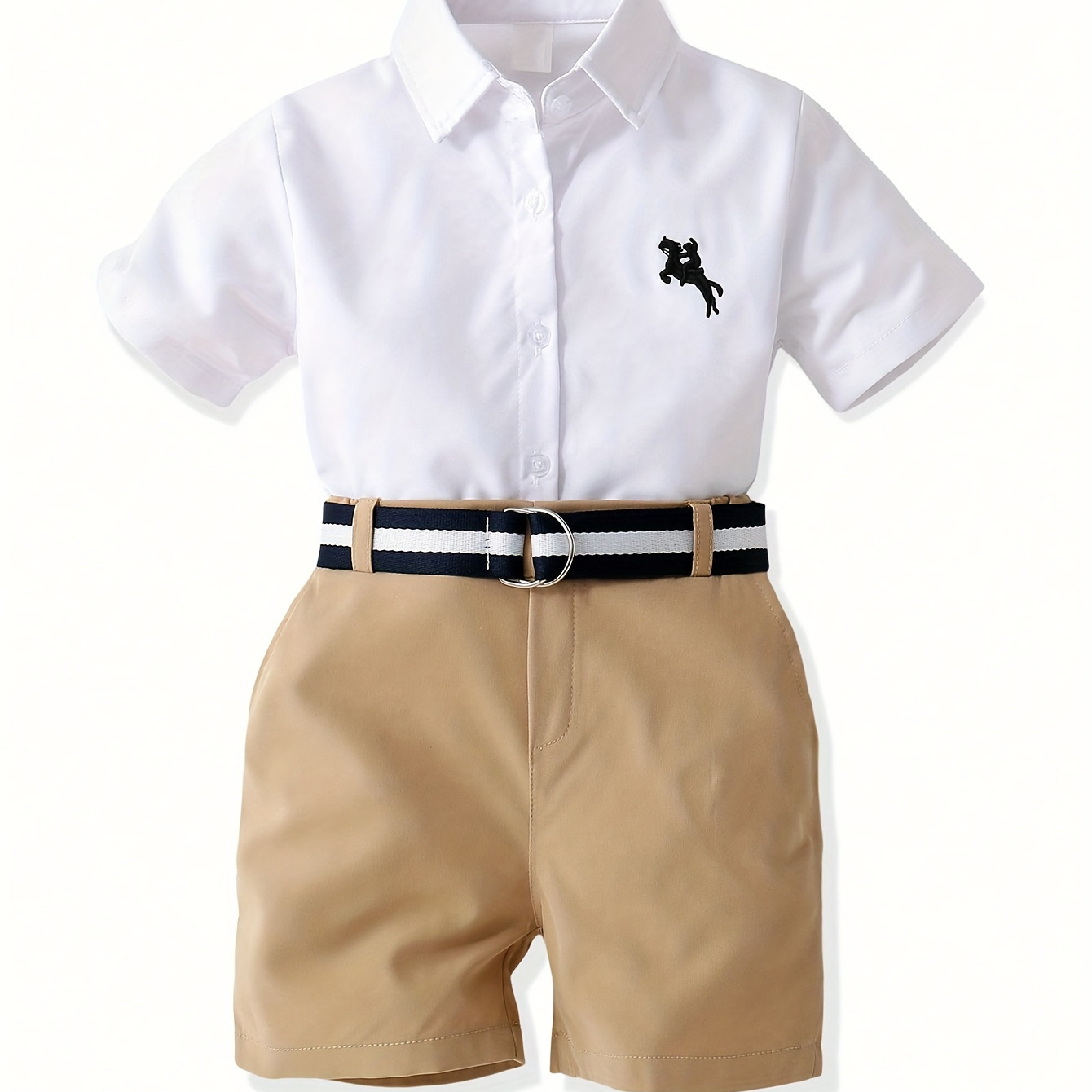 

Boy's 2- Set, Embroidered And Belted , Clothes For &