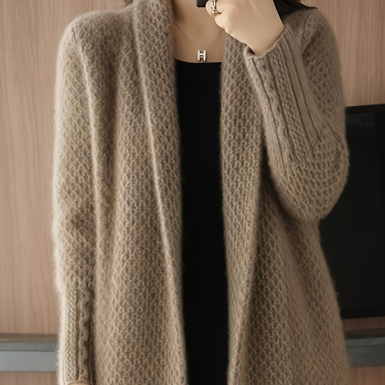 

Long Sweater For - / Knitted , , Long , Over-the-knee, ,