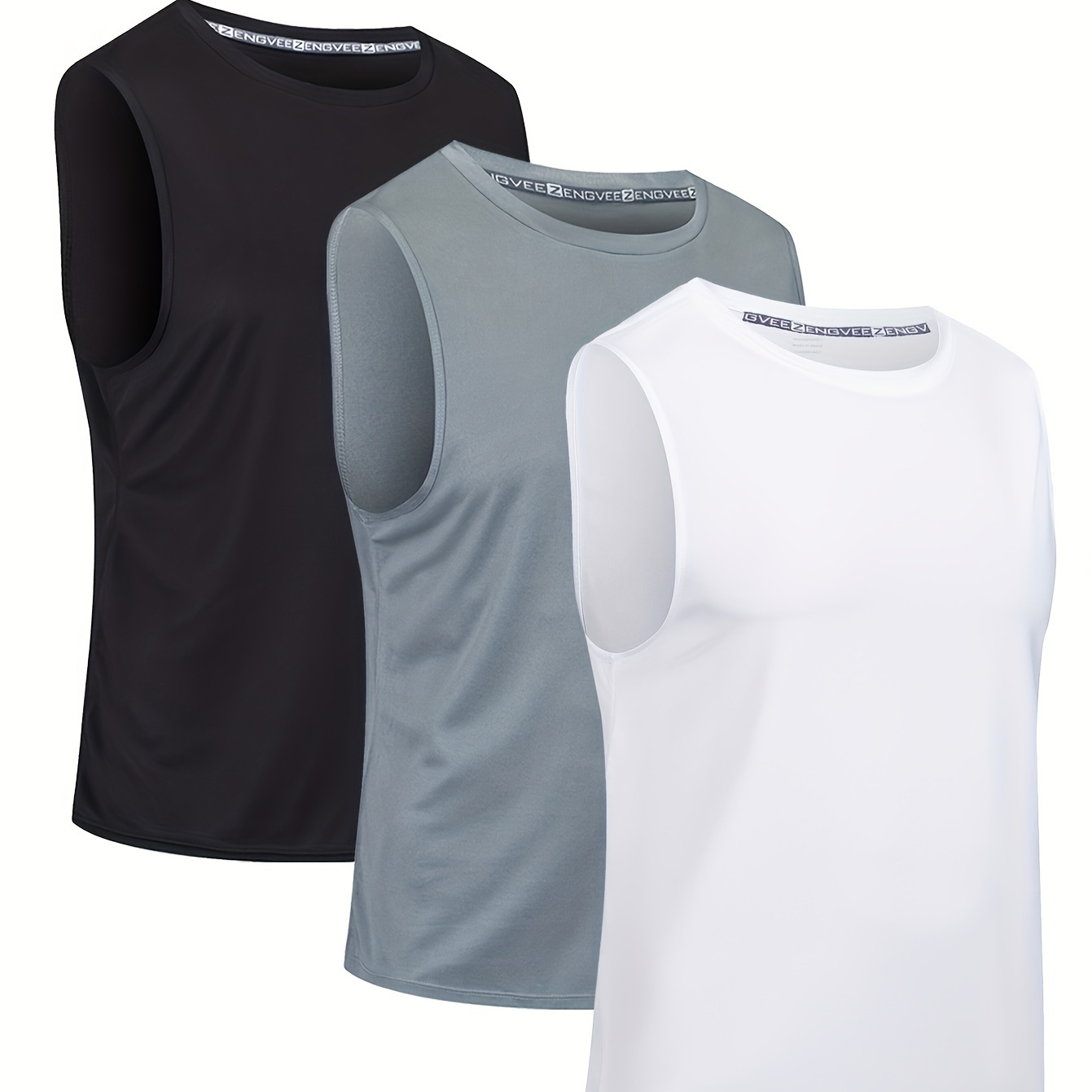 

3pcs Men's Solid Tank Top, Casual Comfy Vest For Summer, Men's Sleeveless Shirts Clothing Top Gym Training Workout