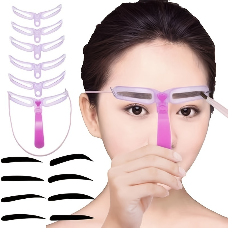 

Handheld Eyebrow Auxiliary Tool - Straight Eyebrow Card, Stencil, And Stickers For Perfectly Shaped Eyebrows