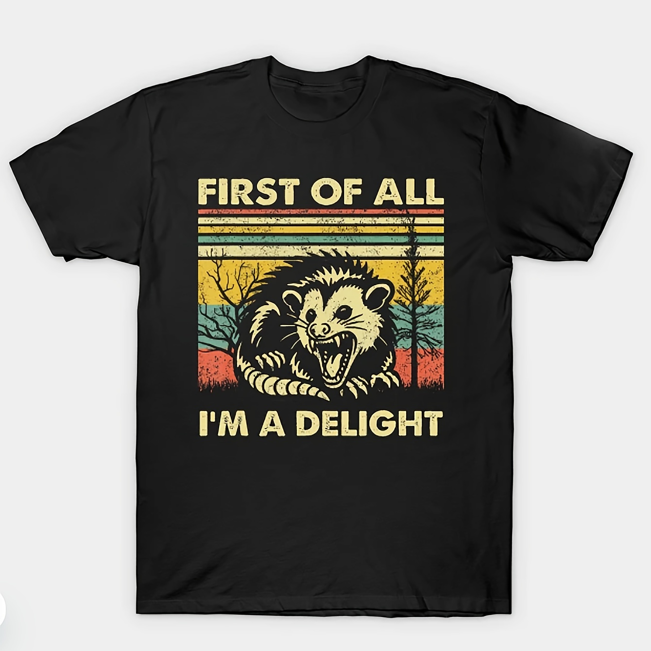 

Men's Front Print T-shirt First Of All I'm Delight 100% Cotton Funny Graphic Tee Summer Casual Tee Streetwear Top
