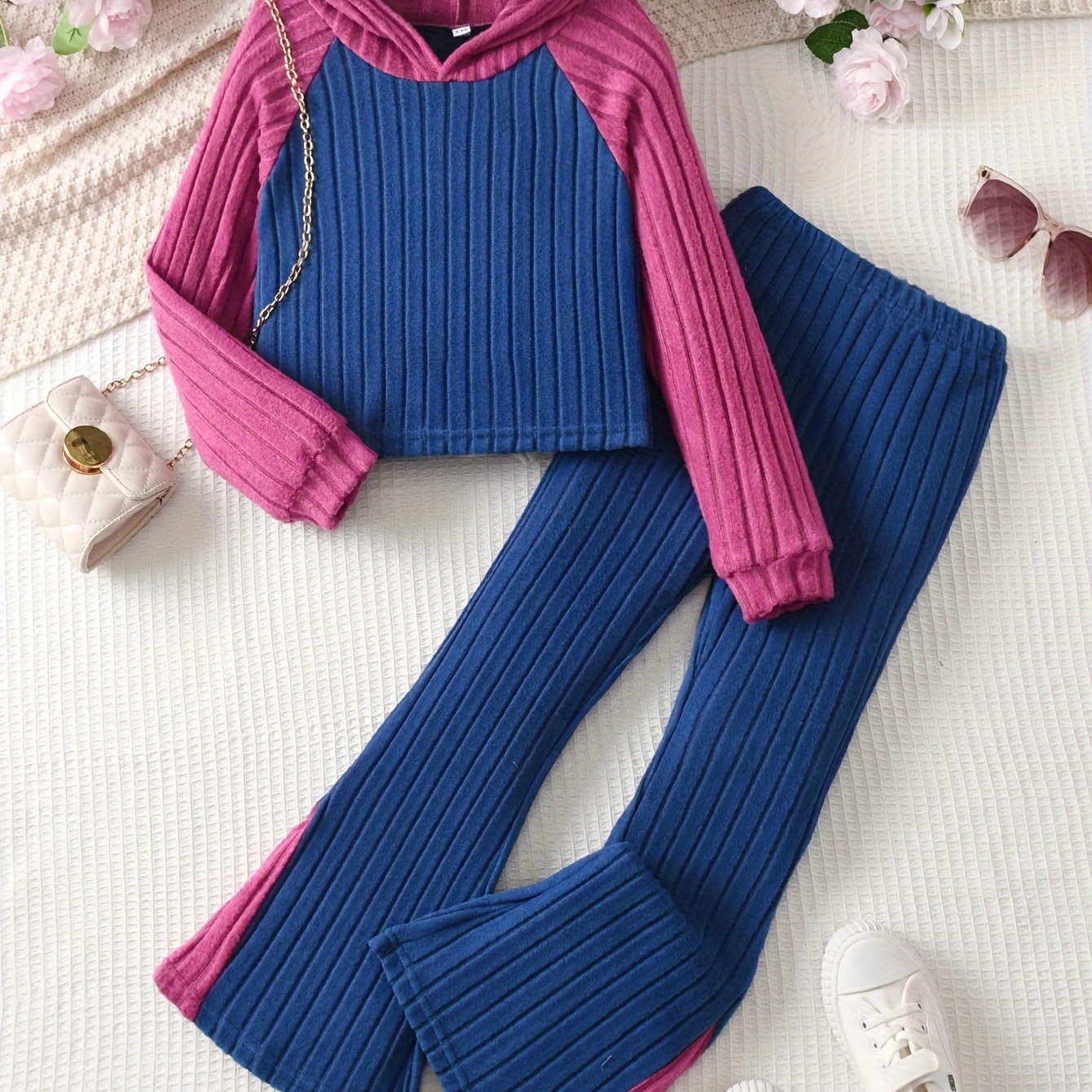 

Girl's Set 2pcs, Knitted Hat Top And -matching Pants Set, 's For And , For