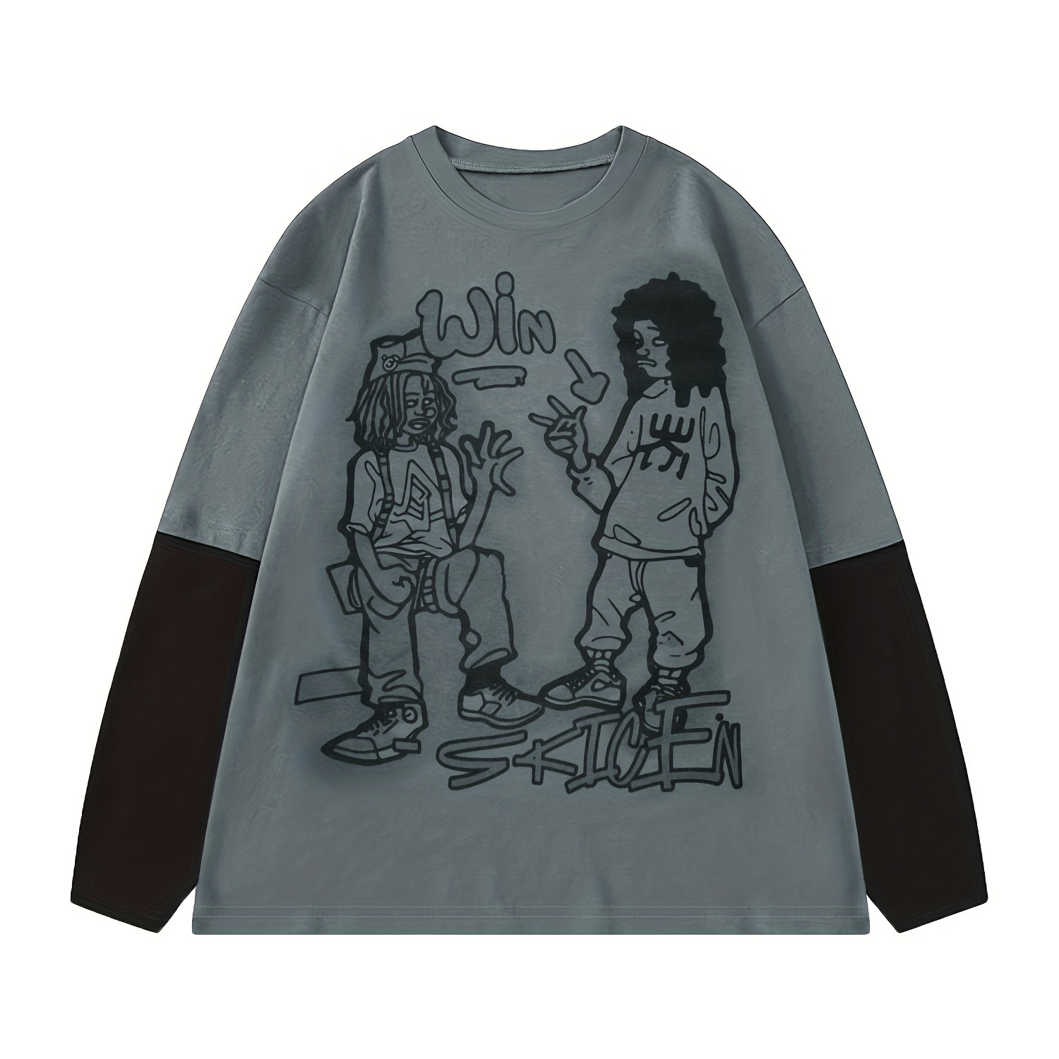 

T-shirt à col rond imprimé, T-shirt décontracté à manches longues pour et , vêtements pour femmes
