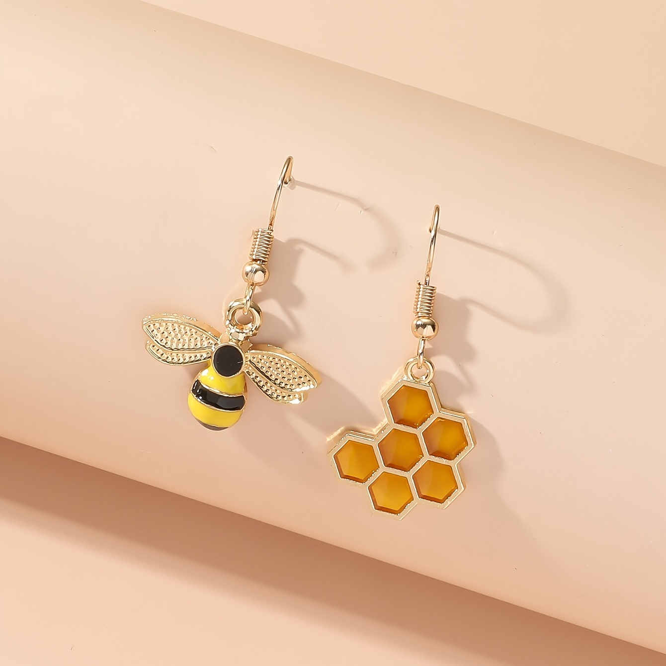 

Bee & Honeycomb Decor Mismatched Drop Earrings Fashion Jewelry For Women Girls Daughter