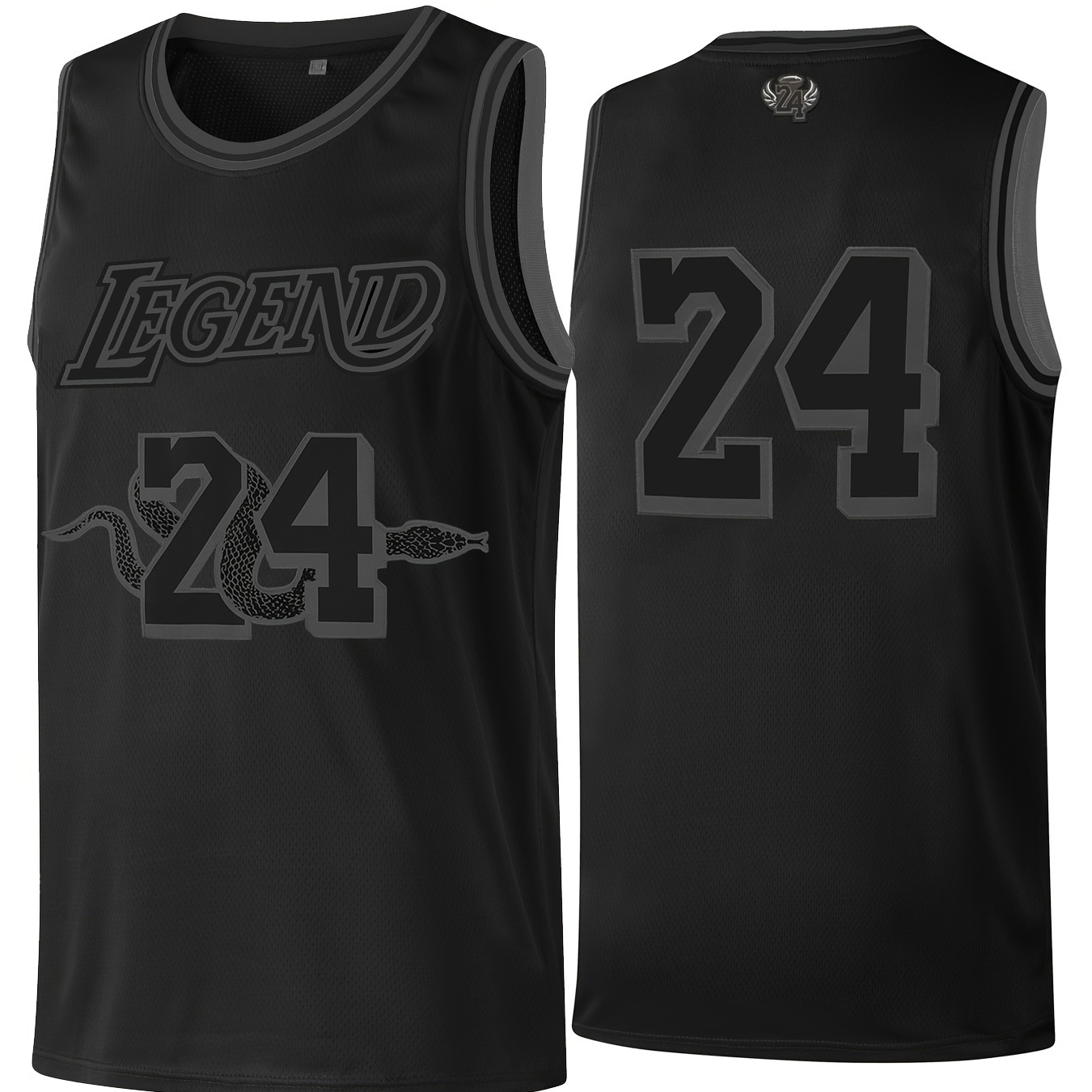 

Men's Legend #24 Basketball Jersey, Retro Embroidery Breathable Sports Uniform, Sleeveless Basketball Shirt For Training Competition Party Costume Gift