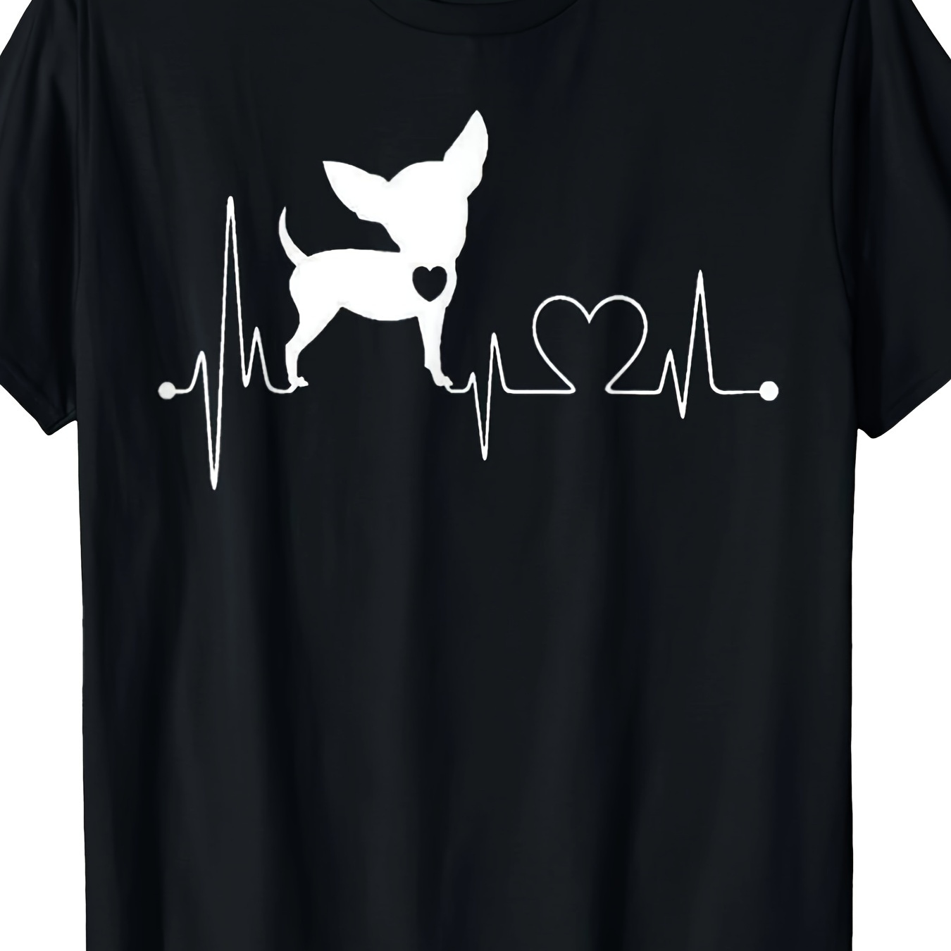 

Cute Chihuahua Dog Heartbeat Tshirt For Men Men's Kids T-shirt