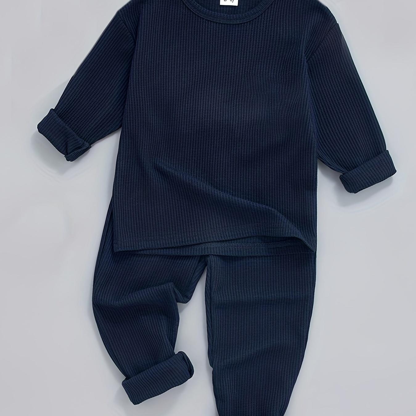 

2pcs Boy's Texture Outfit, Long Sleeve Top & Pants Set, Toddler Clothes For /fall/ &