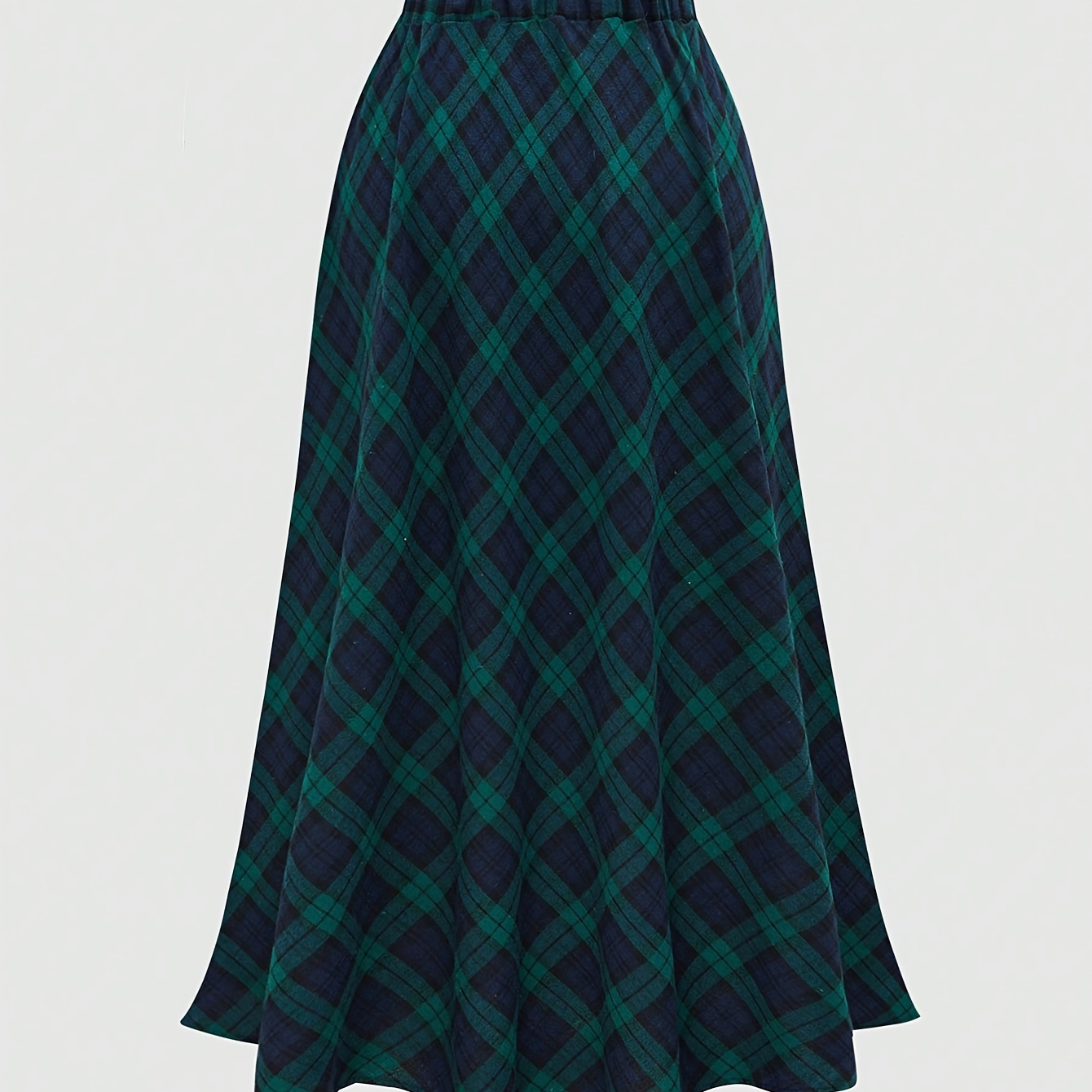 

Elegant Style| Elegant Women’s Maxi Skirt - & Navy Blue, High-waisted A-, Flowy Fall/winter Skirt, Machine Washable Polyester