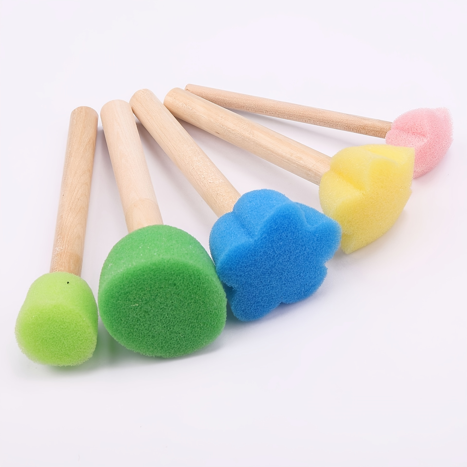Log Sponge Brush 5 Colors Mini Flower Sponge Stamp Students - Temu
