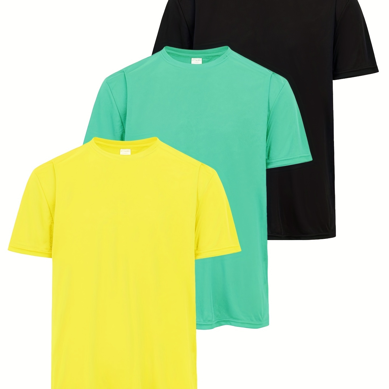 3pcs Men's   T-shirt - Active, Breathable & Quick  - Perfect for Workouts!