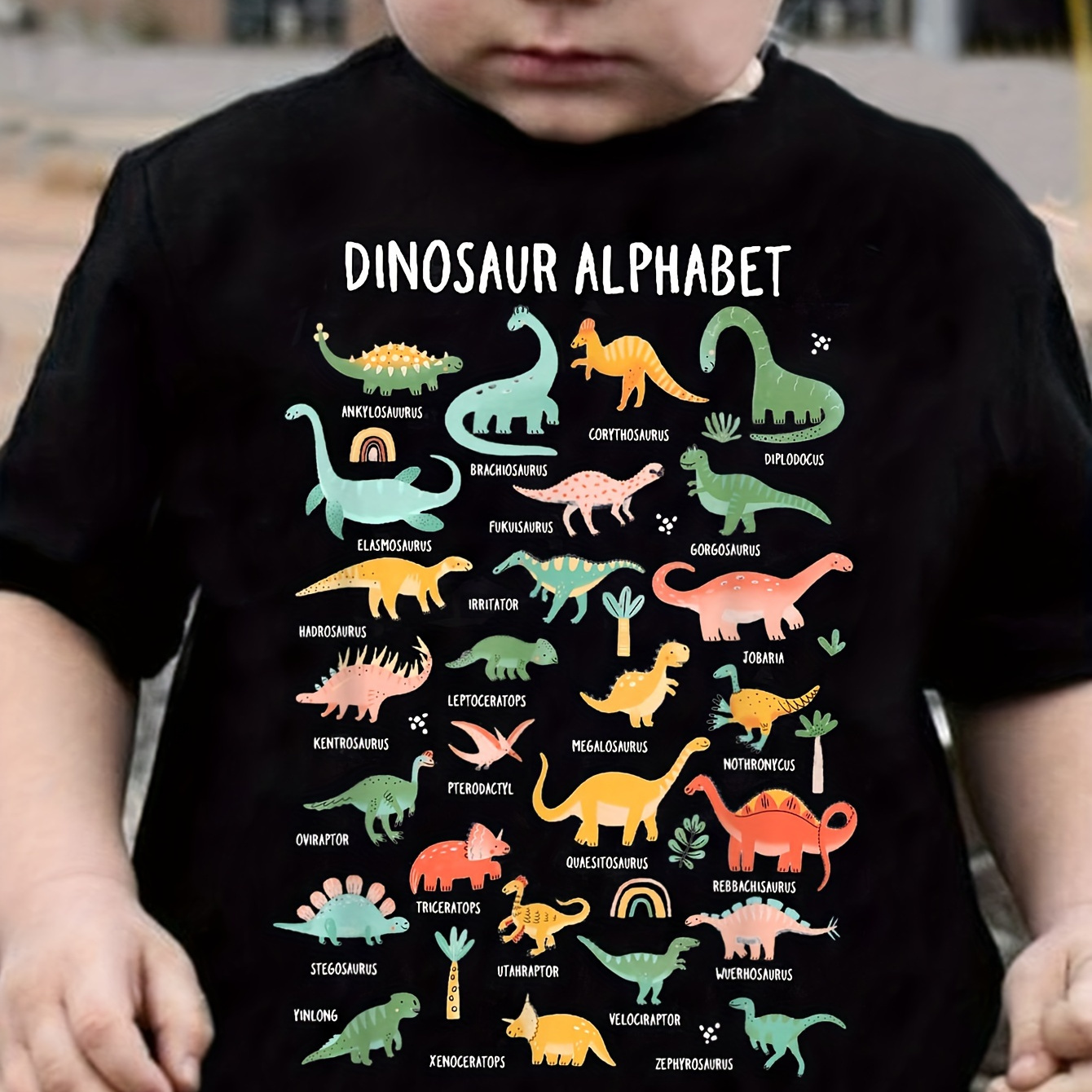 

Cute Cartoon Dinosaurs Print T-shirt- Engaging Visuals, Casual Short Sleeve T-shirts For Boys - Cool, Lightweight And Comfy Summer Clothes!