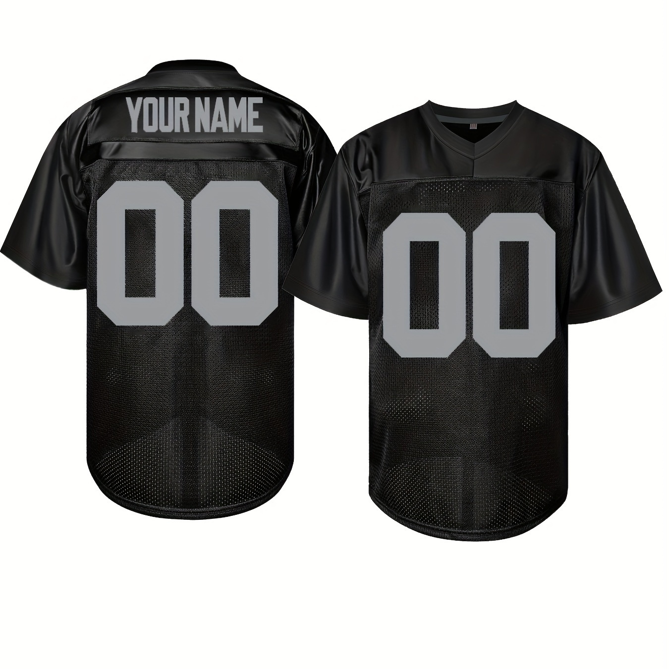 

Custom Men's Sports Jersey - Polyester V-neck Football Shirt With Embroidered Name & Number - Slight Stretch Knit Fabric For 4 Seasons - Casual & Training Wear S-3xl