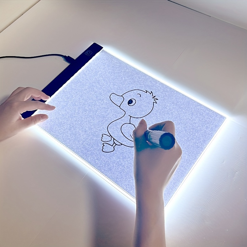 Tebru LED Light Stencil Board Light Box Tracing Drawing Board Sketch Mirror Reflection Phone Dimming , Drawing Reflection Board, LED Light Box Board