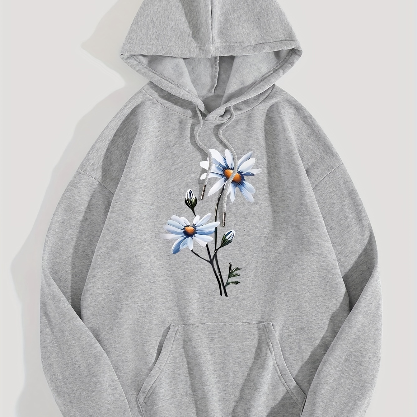 Hoodies Floral Print Drawstring Pullover Hood Long Sleeve Hoodies Vintage  Fall Winter Hoodie with Pockets at  Women’s Clothing store