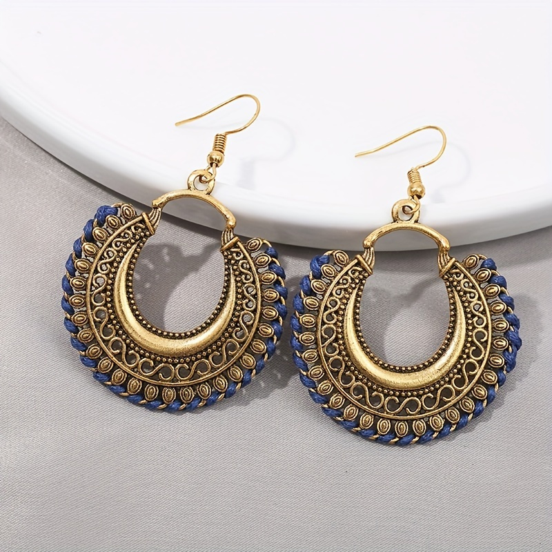 

Vintage Baroque Drop Earrings Round Electroplated Hollow Out Dangle Earrings Women's Travel Casual Ear Jewelry Accessories Birthday Party Friends Party Accessories