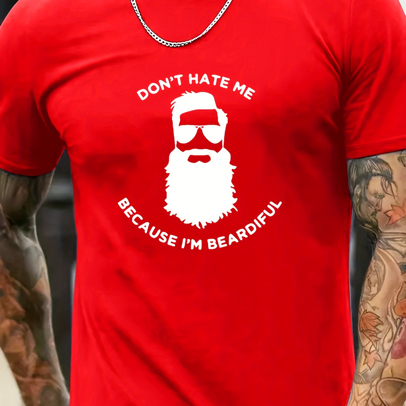 

Beardiful Print T Shirt, Tees For Men, Casual Short Sleeve T-shirt For Summer