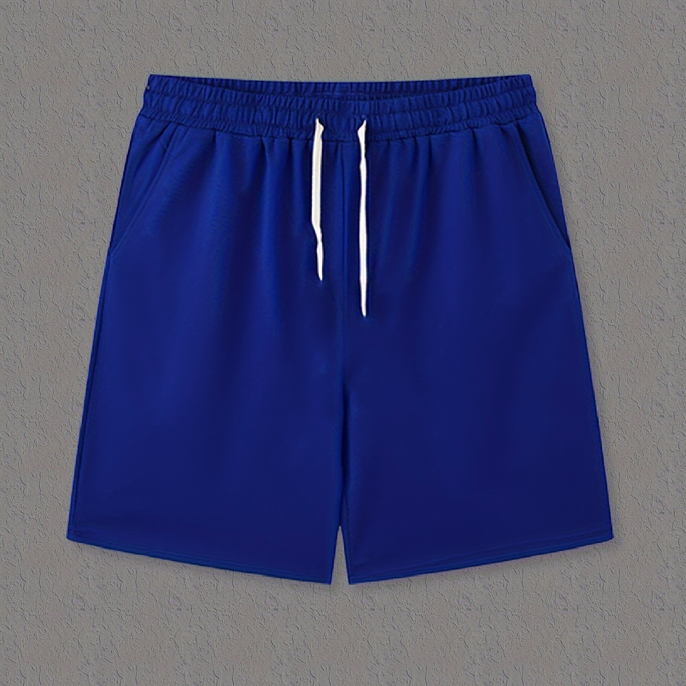 

Classic Design Comfy Beach Shorts, Men's Casual Solid Color Slightly Stretch Elastic Waist Drawstring Active Shorts For Summer Basketball Beach Resort