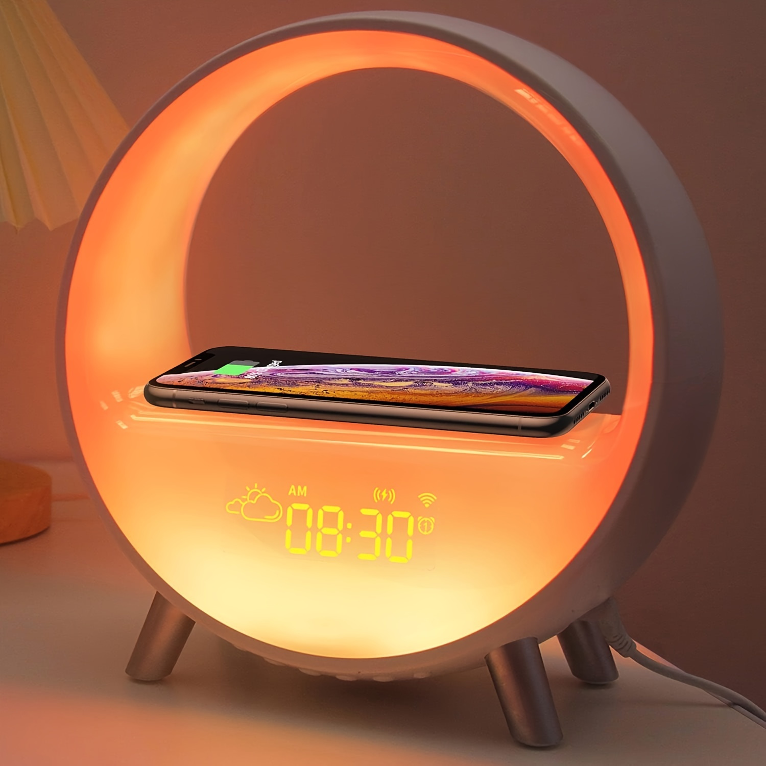 Rgb Alarm Clock Wireless Charger Temu