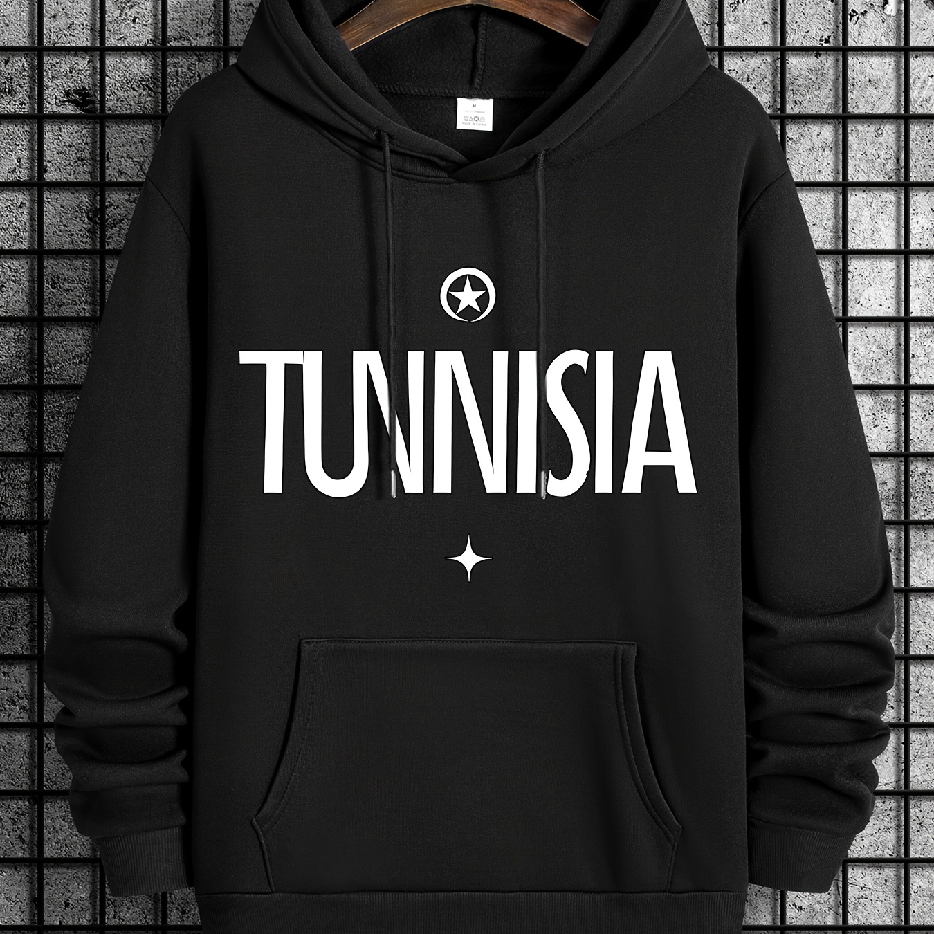 

New Tunisia Letter Printed Drawstring Hooded Sweatshirt, And Long-sleeved Hooded Sweatshirt For And , Comfortable And