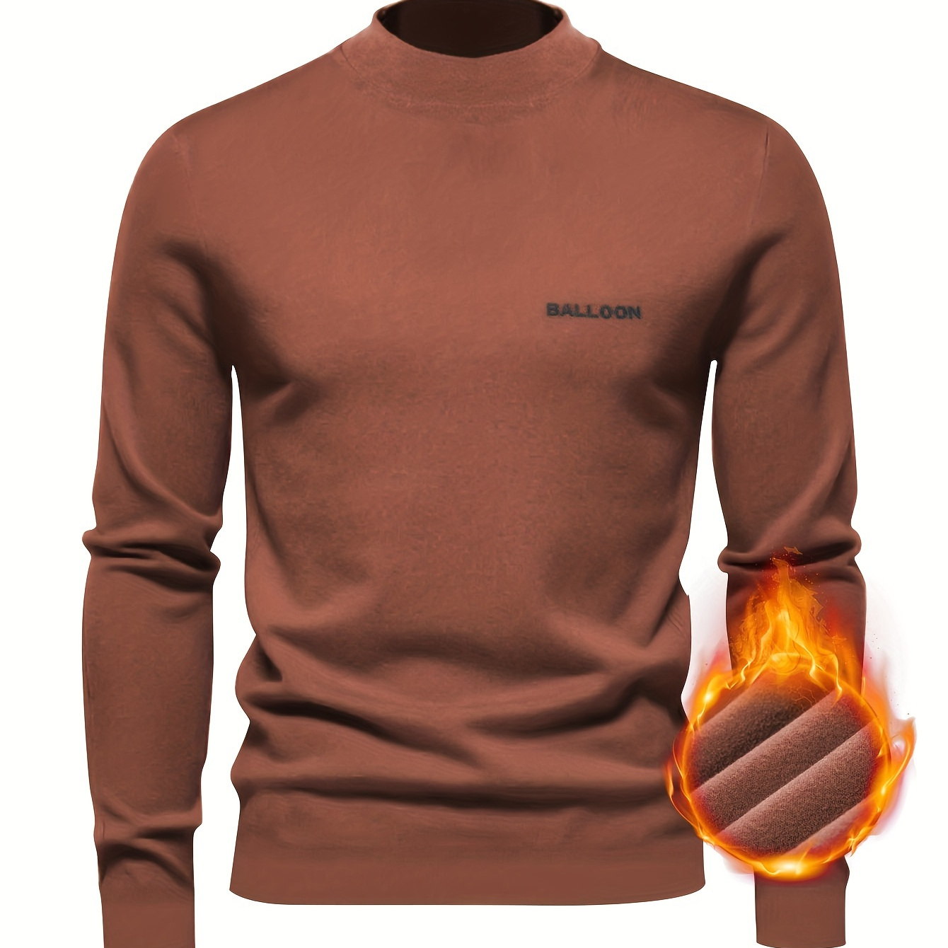 Men's Thermal Underwear Top, Long Sleeve Crew Neck High Stretch Shirts, Warm Thickened Tops