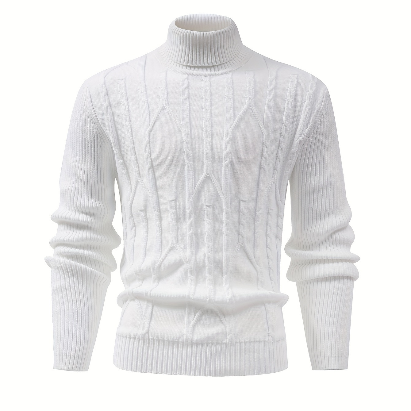 

Men's Casual Plain Color Knitted Sweater Tops, Long Sleeve Crew Neck Warm Shirts Tops Pullovers, Men's Clothing