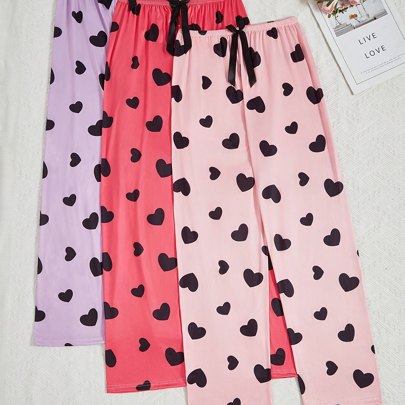 

3pcs Of Women's Autumn And Winter Long Pants With Small
