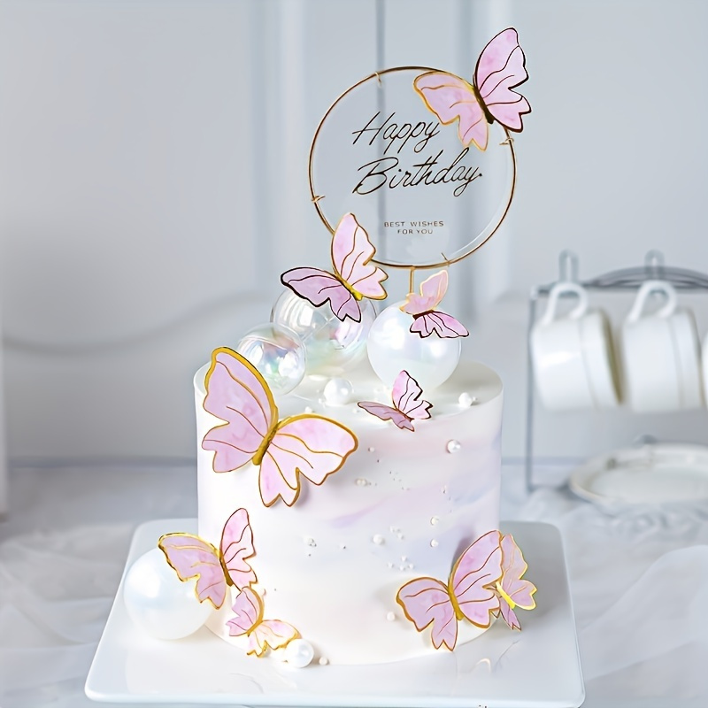 3D Butterfly Cupcake Topper, Butterfly Party Decoration, Gold Butterfly,  Purple Butterfly -  Denmark