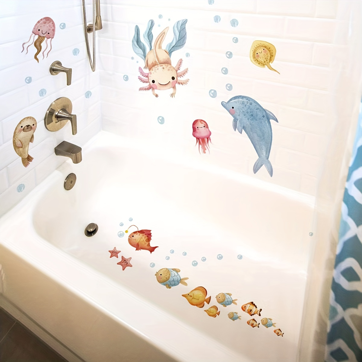 Yellow Snowflake Shaped Bathtub Non slip Stickers Creative - Temu