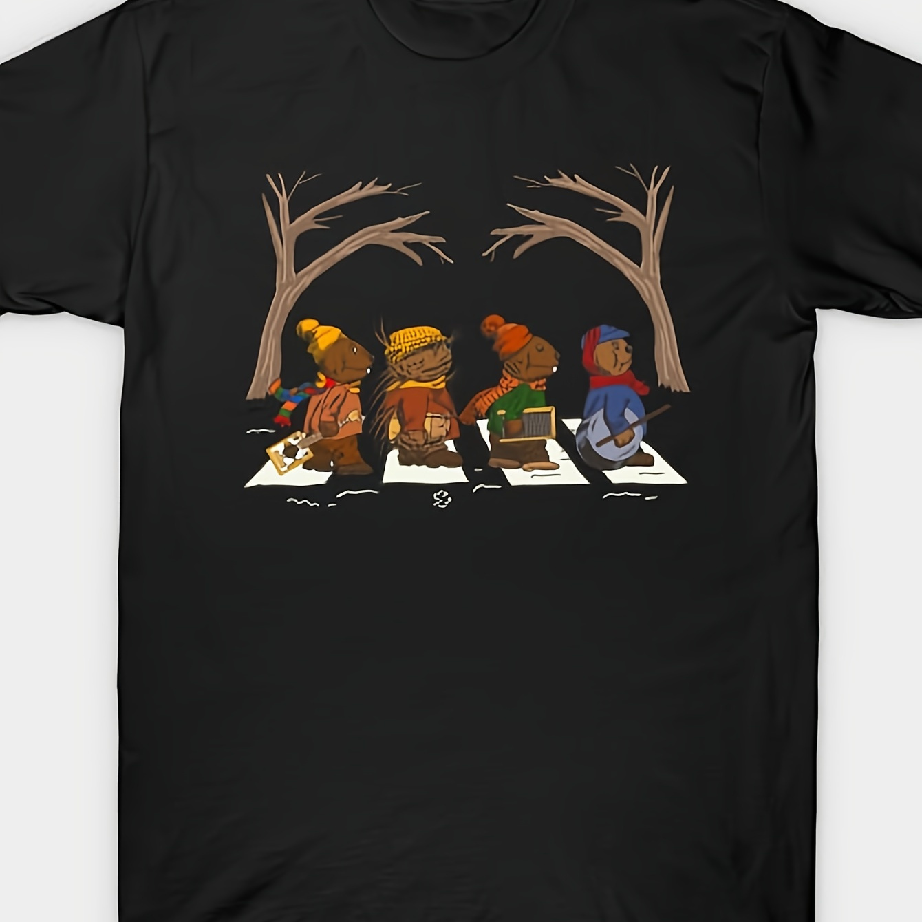 

Jug Band Road T-shirt With Fancy Print, Casual , Trendy Short Sleeve Top For Summer - 220g